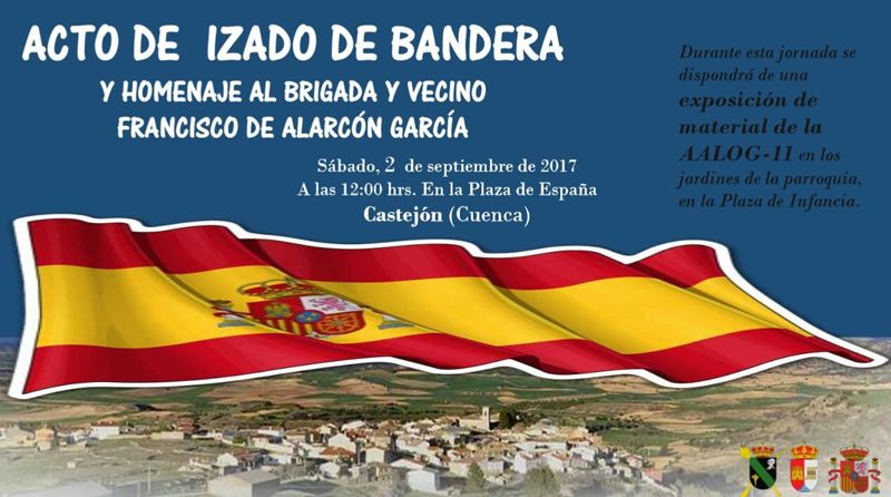 Castejón celebrará un Homenaje a la Bandera el sábado 2 de septiembre