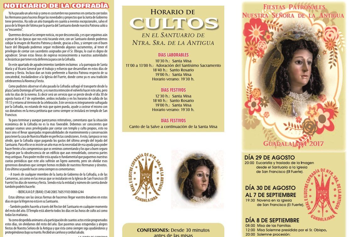 Comienzan los actos y cultos religiosos en honor a la Señora de la Antigua en Guadalajara