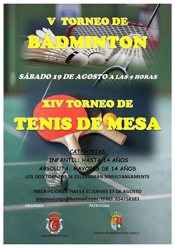 Huete celebra su V Campeonato de Bádminton y el XIV de Tenis de Mesa 3 Huete celebra su V Campeonato de Bádminton y el XIV de Tenis de Mesa