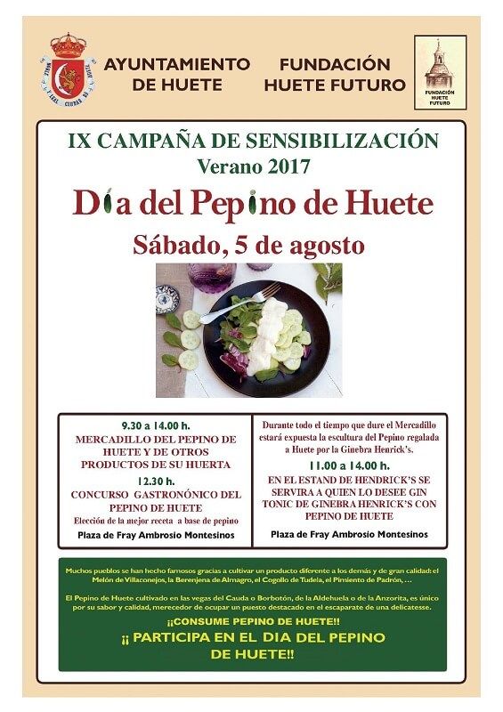Huete celebrará el Día del Pepino este sábado 5 de agosto