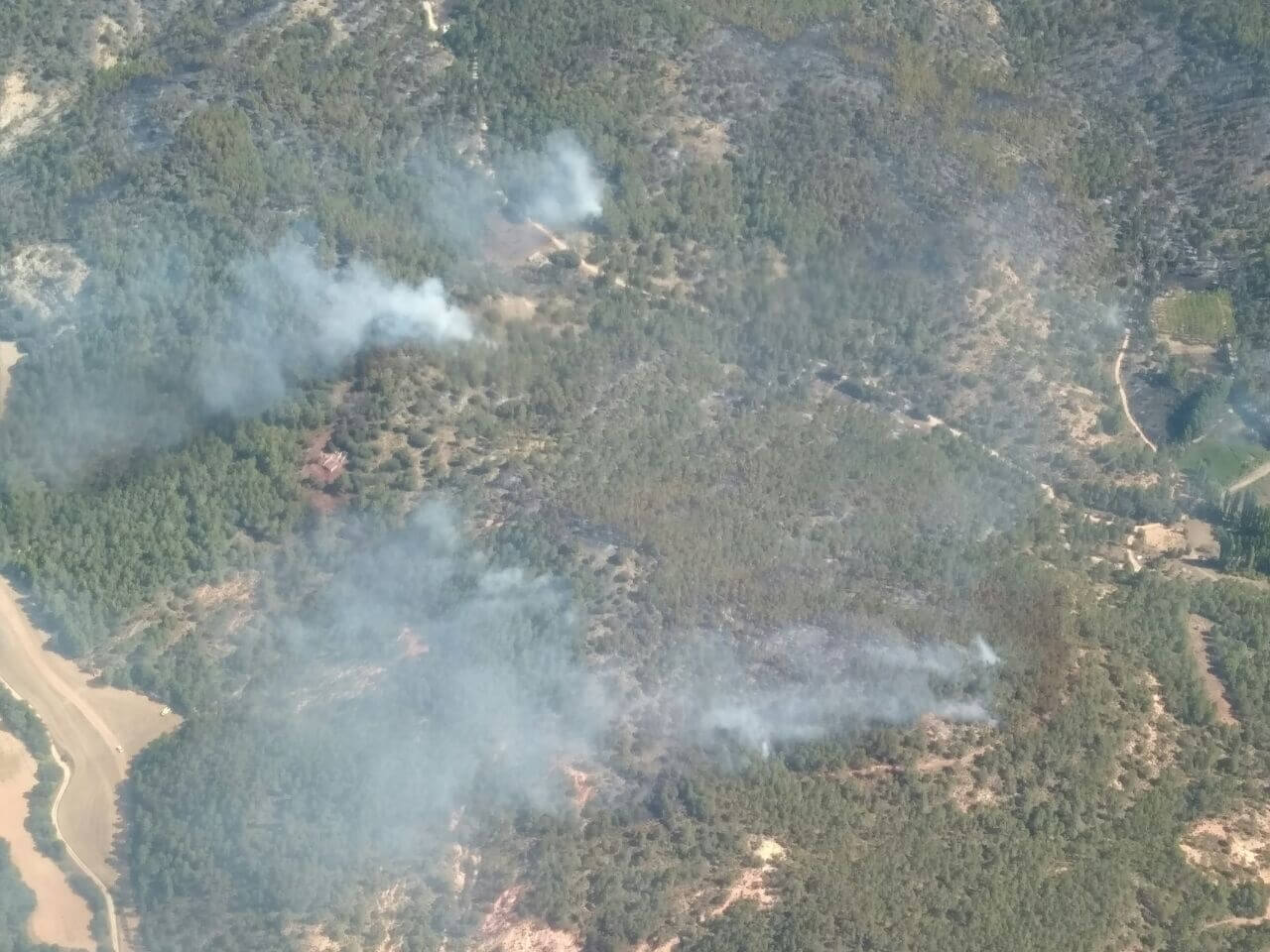 El incendio de Cañamares en Cuenca continua en nivel 2 con 34 medios ayudando en su extinción
