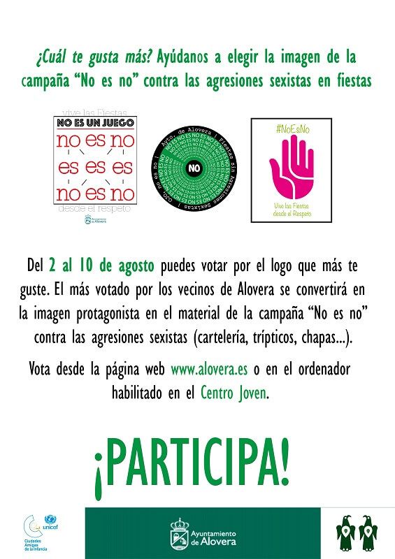 Los vecinos de Alovera escogerán la imagen de la campaña “No es no” contra las agresiones sexistas 3 Los vecinos de Alovera escogerán la imagen de la campaña “No es no” contra las agresiones sexistas