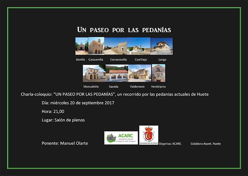 Huete repasará la historia de sus pedanías en una charla-coloquio