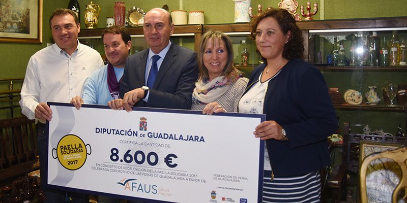 La Paella Solidaria organizada por la Diputación de Guadalajara logra recaudar 8.600 euros para AFAUS Pro Salud Mental