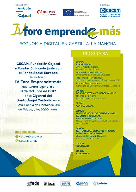 CECAM organiza el IV Foro Emprende+Más para orientar a empresarios sobre el entorno digital 3 CECAM organiza el IV Foro Emprende+Más para orientar a empresarios sobre el entorno digital