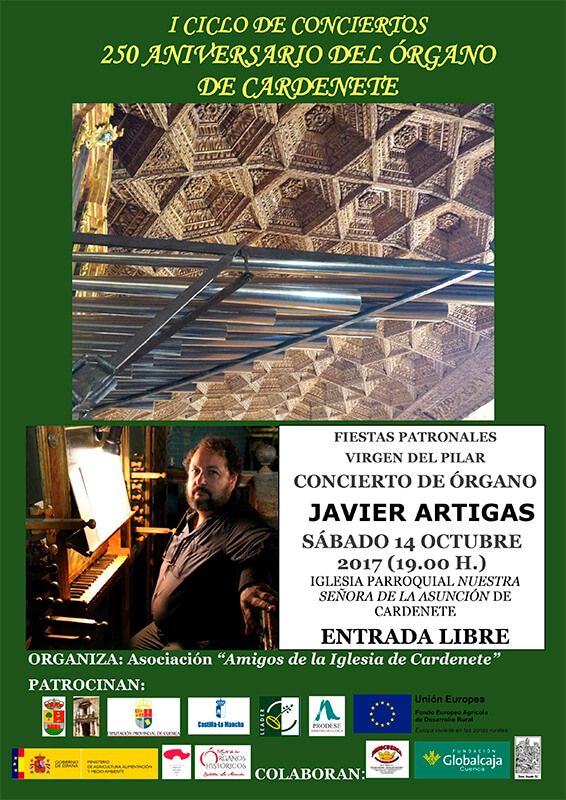 El órgano de la iglesia de Cardenete volverá a sonar el 14 de octubre de la mano de Javier Artigas