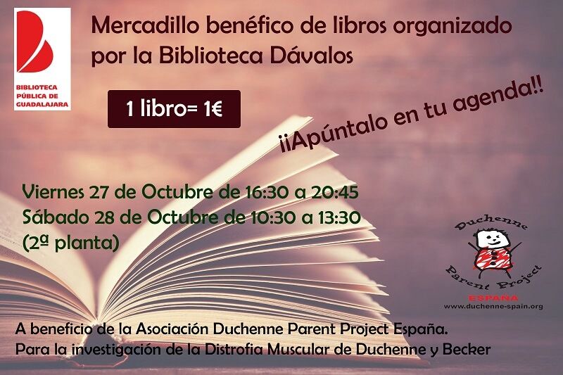 La Biblioteca de Guadalajara acoge un mercadillo benéfico a favor de los enfermos de Duchenne
