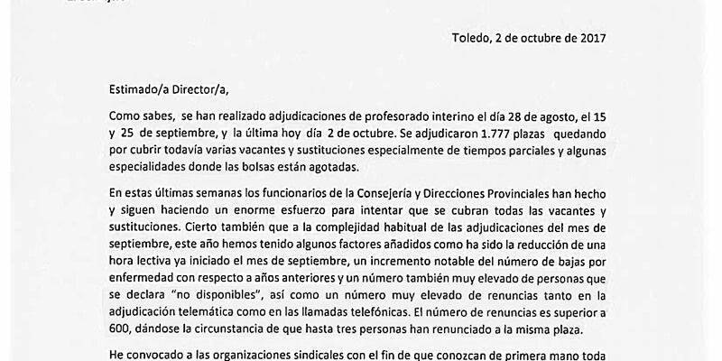 Martínez denuncia que el Gobierno de Page ha dejado sin cubrir 62 plazas de profesorado en la provincia de Cuenca