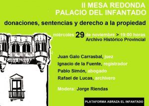 Abraza el Infantado organiza una II mesa para profundizar en los aspectos jurídicos y registrales del palacioAbraza el Infantado organiza una II mesa para profundizar en los aspectos jurídicos y registrales del palacio