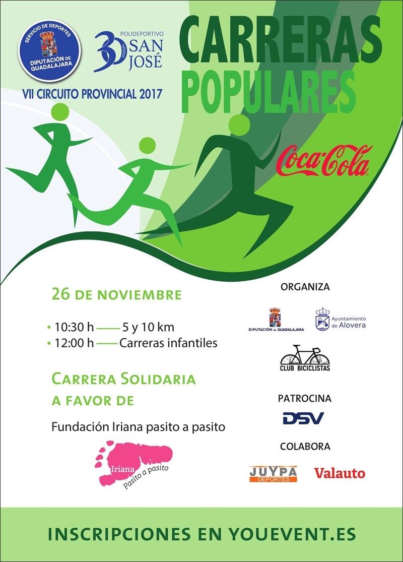 El domingo se celebrará la Carrera Popular Villa de Alovera, novena prueba del Circuito Diputación de Guadalajara