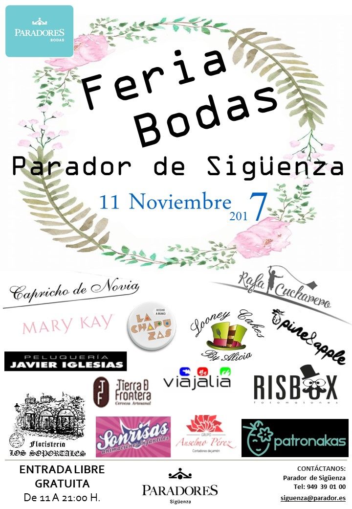 El Parador de Sigüenza celebrará la IV Feria de Bodas el 11 de Noviembre con talleres de peluquería, maquillaje y estética