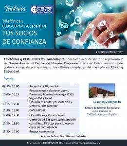 CEOE Guadalajara realiza, junto con Telefónica, una jornada sobre cloud y seguridad