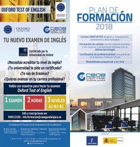 38 nuevos cursos conforman la programación gratuita de CEOE Guadalajara para 2018