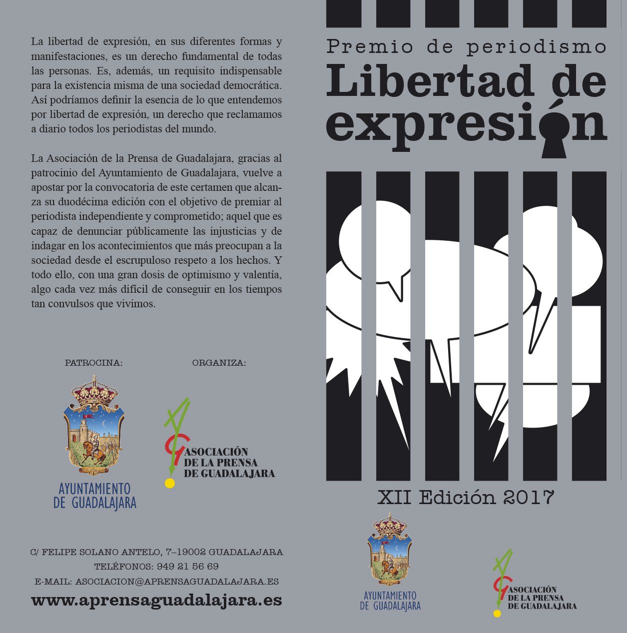 La Asociación de la Prensa de Guadalajara convoca la décima segunda edición del Premio de Periodismo “Libertad de Expresión”