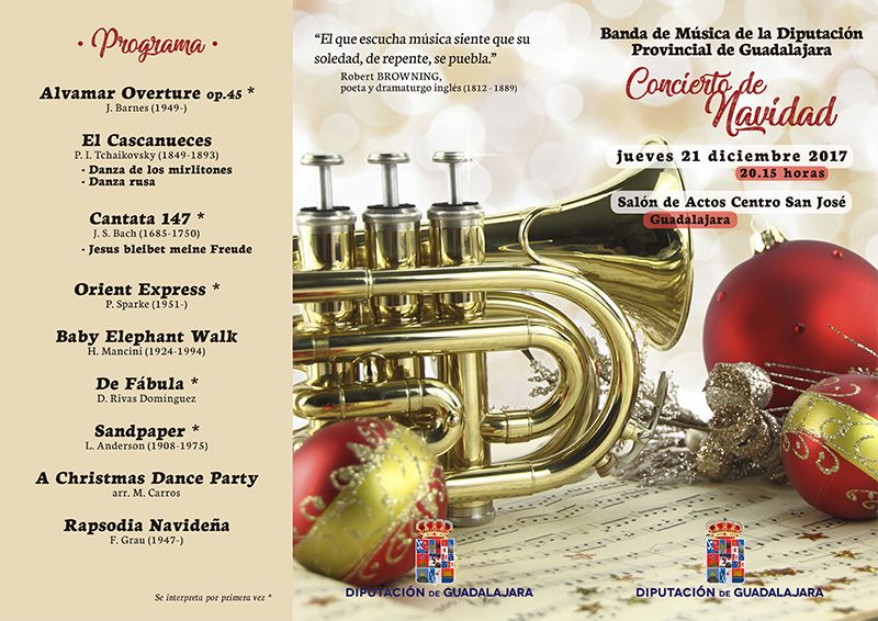 La Banda de la Diputación de Guadalajara ofrecerá el jueves su tradicional Concierto de Navidad