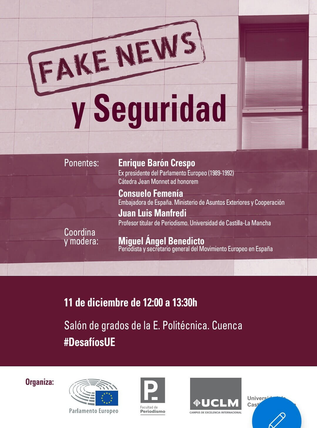 La Facultad de Periodismo de Cuenca promueve el debate sobre las noticias falsas y la seguridad 3 La Facultad de Periodismo de Cuenca promueve el debate sobre las noticias falsas y la seguridad