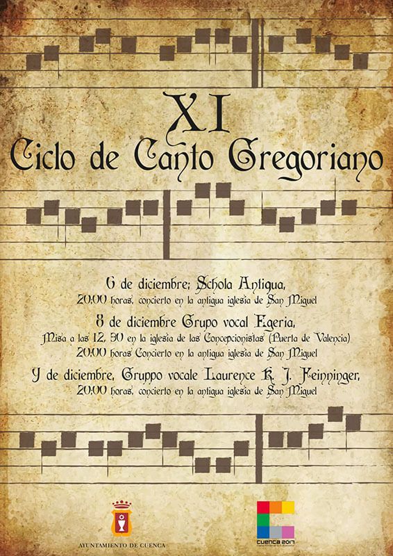 Tres conciertos y una misa componen la programación de la XI edición del Ciclo de Canto Gregoriano de Cuenca
