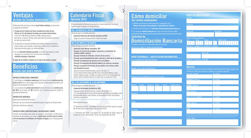 El Ayuntamiento de Cuenca repartirá 30.000 folletos con el calendario y toda la información fiscal del contribuyente