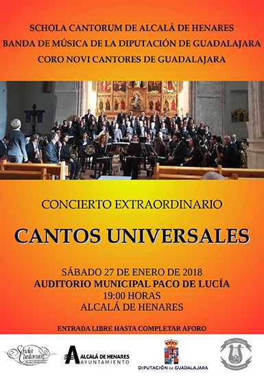 La Banda de la Diputación de Guadalajara, Novi Cantores y la Schola Cantorum ofrecerán el sábado un concierto en Alcalá de Henares