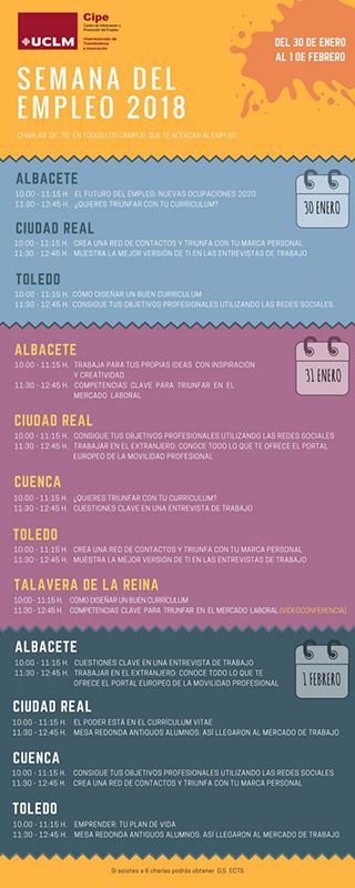 La UCLM celebra una nueva edición de su Semana del Empleo del 30 de enero al 1 de febrero
