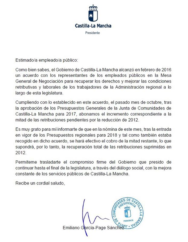 Los empleados públicos recuperan la próxima semana la totalidad de las retribuciones suprimidas en 2012