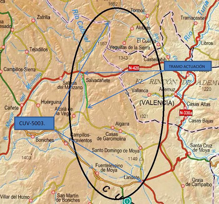 Diputación de Cuenca destinará cerca de 800.000 euros al refuerzo del firme de la CUV-5003 entre Salvacañete y El Cubillo