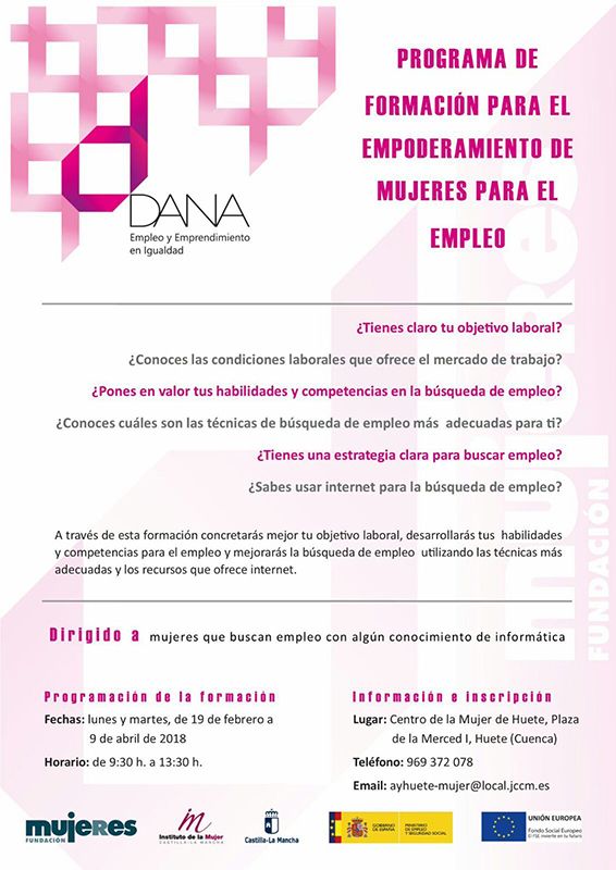 El Centro de la Mujer de Huete organiza un programa de formación dirigido a mujeres desempleadas 3 El Centro de la Mujer de Huete organiza un programa de formación dirigido a mujeres desempleadas