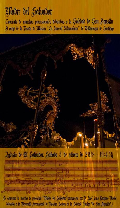 La Soledad de San Agustín celebra este sábado Misa y concierto a cargo de la Juvenil Filarmónica de Villamayor, con estreno de una nueva marcha.