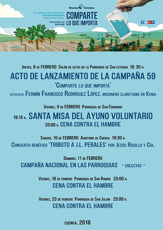 Manos Unidas Cuenca lanza la campaña “Comparte lo que importa” 1 Manos Unidas Cuenca lanza la campaña “Comparte lo que importa”