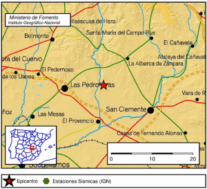 Registrado un terremoto de magnitud 3,2 en Cuenca con epicentro en La Alberca de Záncara