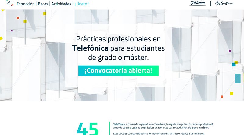 Telefónica convoca las becas Talentum para estudiantes y recién titulados