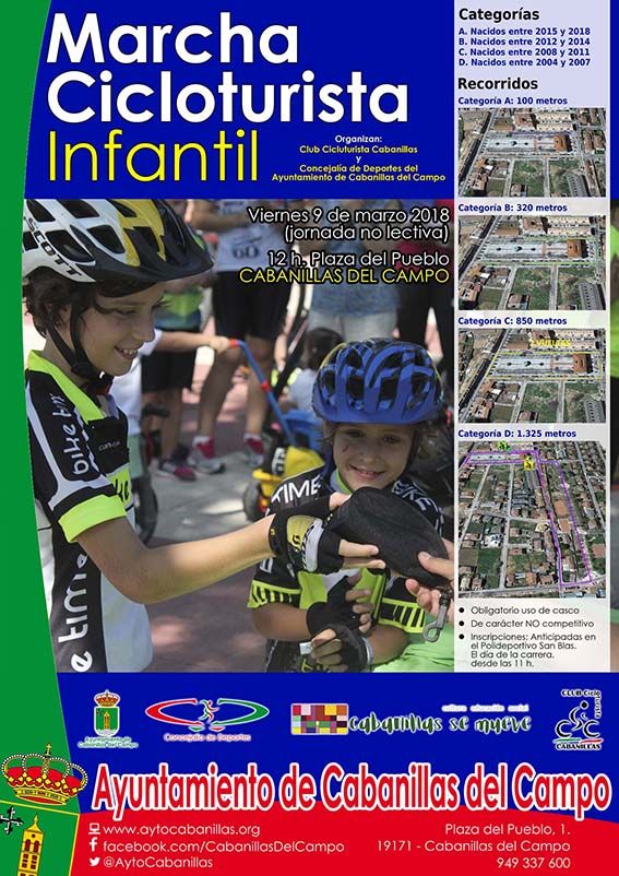 El Ayuntamiento de Cabanillas y el Club Cicloturista organizan una Marcha Cicloturista Infantil para el Día de la Enseñanza