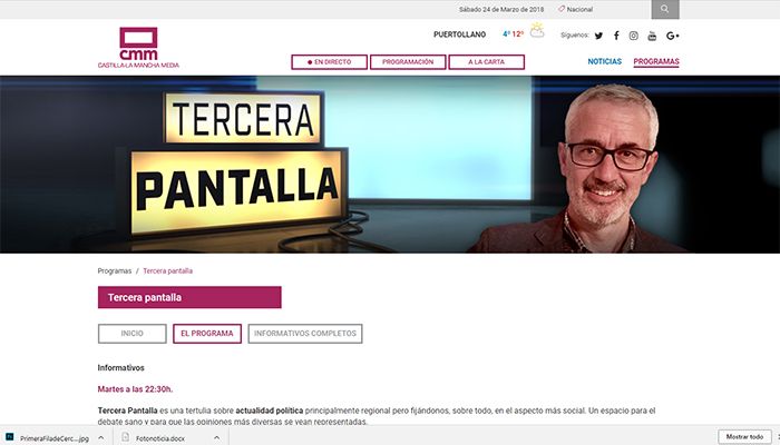 El PP denuncia el acoso al que se someten sus representantes por parte de PSOE, Podemos y hasta el periodista en el programa ‘Tercera Pantalla’ de CMM