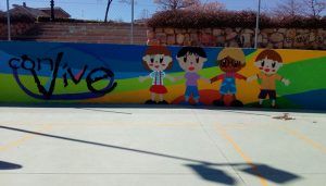 Finalizado el mural de la cancha deportiva de Senda de los Pobres