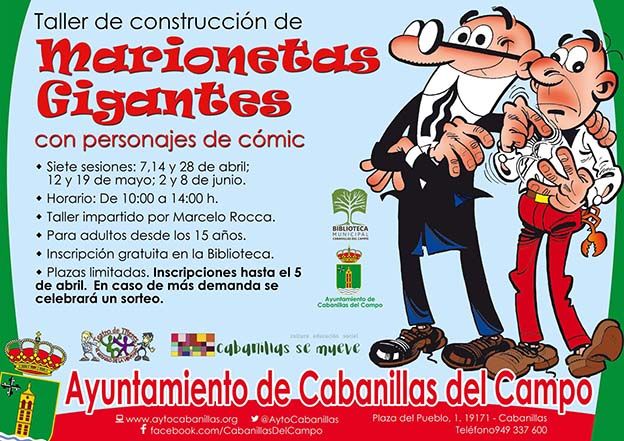 La Biblioteca de Cabanillas organiza un taller de construcción de marionetas gigantes