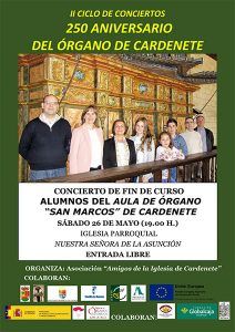 El Aula de órgano “San Marcos” de Cardenete ofrece su concierto fin de curso