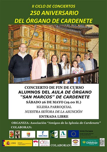 El Aula de órgano “San Marcos” de Cardenete ofrece su concierto fin de curso 3 El Aula de órgano “San Marcos” de Cardenete ofrece su concierto fin de curso