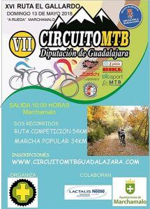 El domingo 13, XVI Ruta El Gallardo de Marchamalo, segunda prueba del Circuito MTB Diputación de Guadalajara