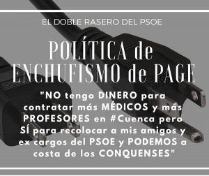 El Partido Popular alerta sobre “la constante política de enchufismo” del Gobierno de Page en Cuenca