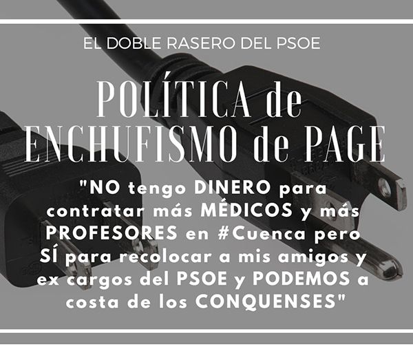 El Partido Popular alerta sobre “la constante política de enchufismo” del Gobierno de Page en Cuenca