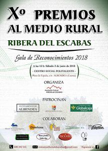 Emprendedores, artesanos, escritores, músicos y profesionales de la arquitectura serán reconocidos con los Xº Premios del Medio Rural 'Ribera del Escabas 2018'