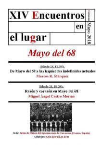 XIV Encuentros en el lugar, en Carrascosa. «Mayo del 68»