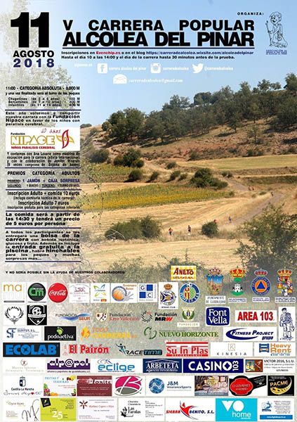 Abierto el plazo de inscripción para la V Carrera de Alcolea del Pinar a favor de Nipace