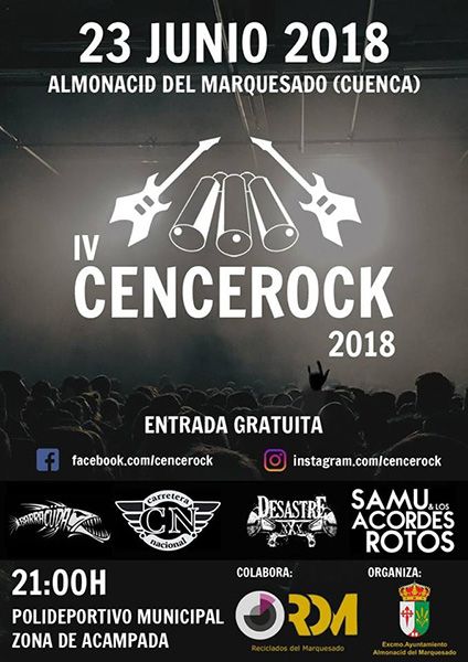 Almonacid del Marquesado acogerá el sábado 23 de junio la cuarta edición del Cencerock 3 Almonacid del Marquesado acogerá el sábado 23 de junio la cuarta edición del Cencerock