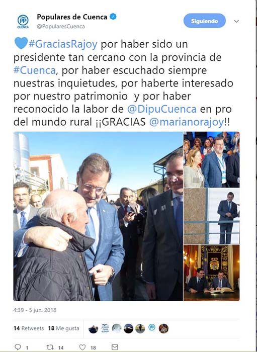 Cargos electos, militantes, afiliados y simpatizantes del PP de Castilla-La Mancha agradecen a Rajoy su servicio a España