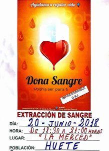 Donación de sangre en Huete el 20 de junio