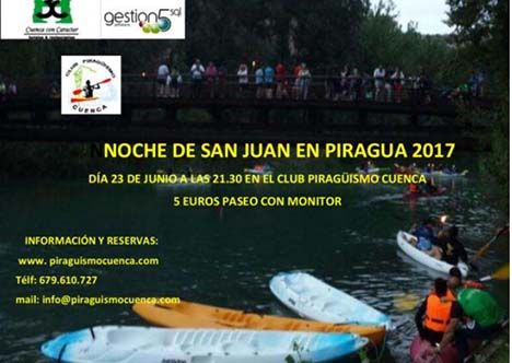 El Club Piragüismo Cuenca con Carácter celebrará un paseo nocturno en la mágica noche de San Juan