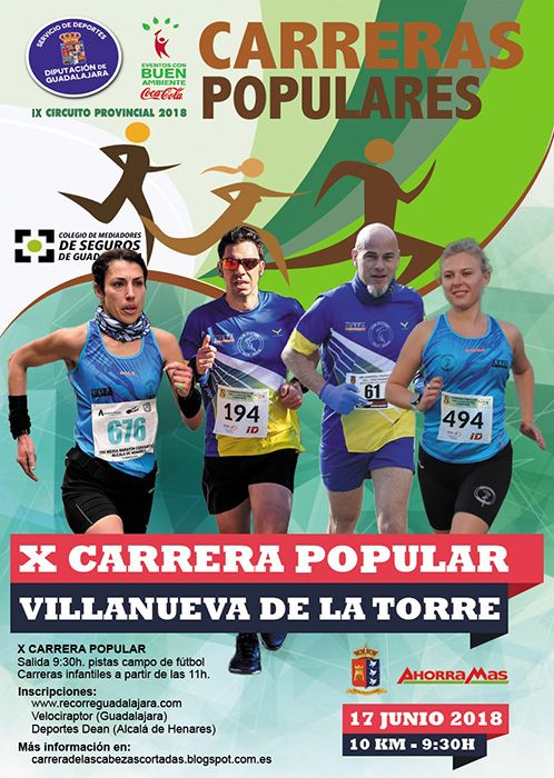 El domingo 17 se celebrará X Carrera Popular de Villanueva de la Torre, quinta prueba del Circuito Diputación de Guadalajara 3 El domingo 17 se celebrará X Carrera Popular de Villanueva de la Torre, quinta prueba del Circuito Diputación de Guadalajara