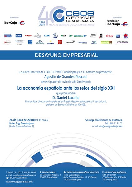 El prestigioso economista Daniel Lacalle será el invitado en el desayuno empresarial de CEOE-Cepyme Guadalajara 3 El prestigioso economista Daniel Lacalle será el invitado en el desayuno empresarial de CEOE-Cepyme Guadalajara