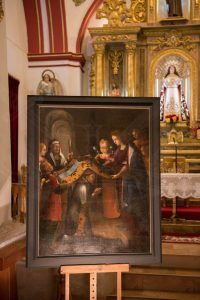 La ermita de San Gil de Huete  ya tiene el cuadro “La Virgen impone la casulla a San Ildefonso” totalmente restaurado